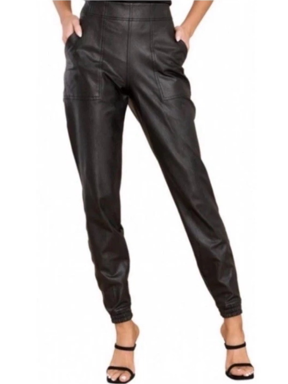 Spanx Faux Leather‎ Dark Brown Jogger Pants Women’s S